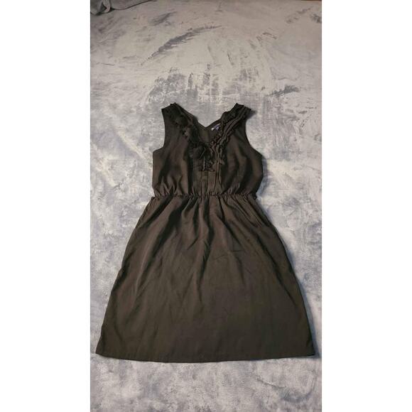 Gap Black Sleeveless Dress Ruffle Detail Elastic Waist Casual Summer Medium - Picture 1 of 5